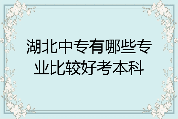 湖北中专有哪些专业比较好考本科
