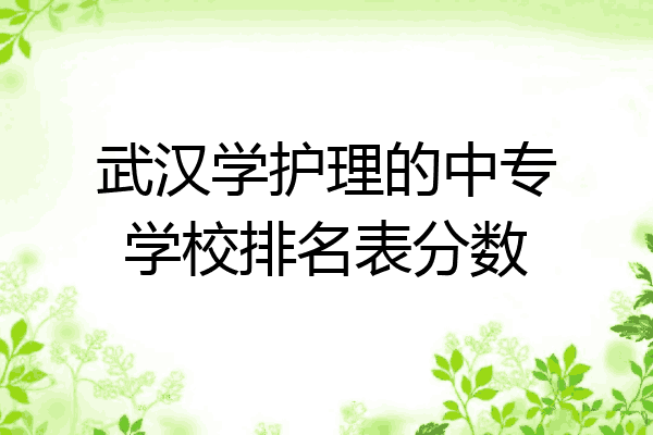武汉学护理的中专学校排名表分数