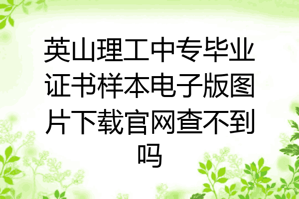 英山理工中专毕业证书样本电子版图片下载官网查不到吗