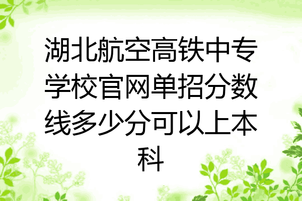 湖北航空高铁中专学校官网单招分数线多少分可以上本科