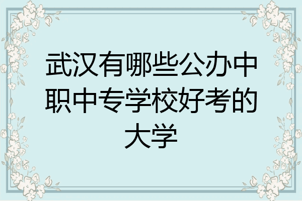 武汉有哪些公办中职中专学校好考的大学