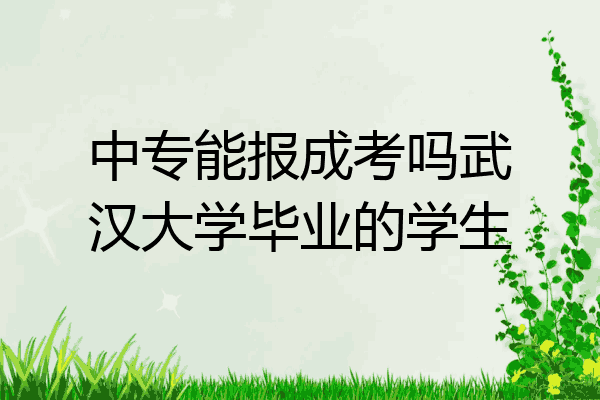 中专能报成考吗武汉大学毕业的学生
