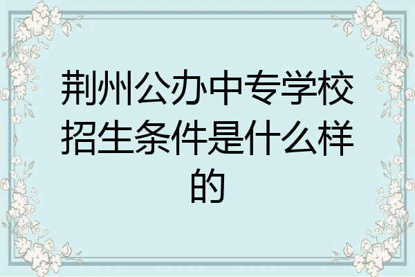 荆州公办中专学校招生条件是什么样的