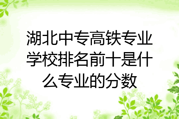 湖北中专高铁专业学校排名前十是什么专业的分数