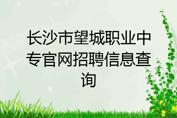 长沙市望城职业中专官网招聘信息查询