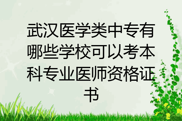 武汉医学类中专有哪些学校可以考本科专业医师资格证书