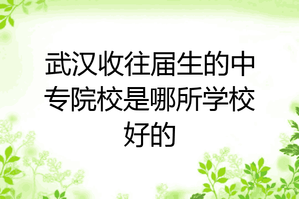 武汉收往届生的中专院校是哪所学校好的