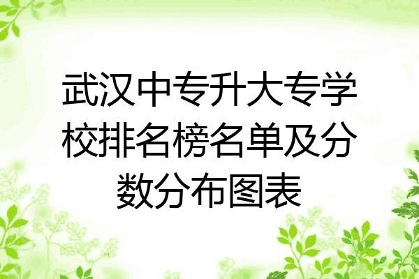 武汉中专升大专学校排名榜名单及分数分布图表