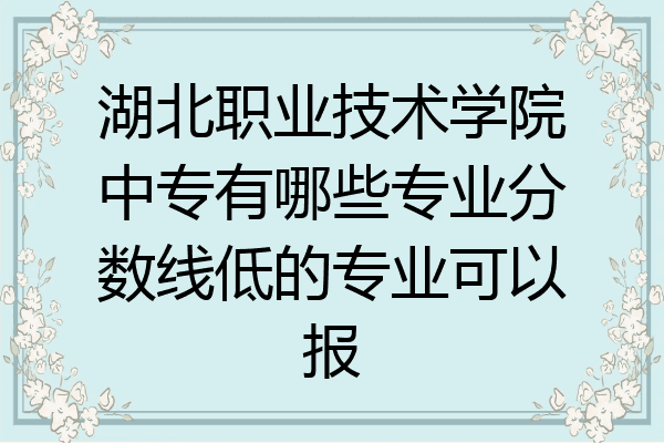 湖北职业技术学院中专有哪些专业分数线低的专业可以报