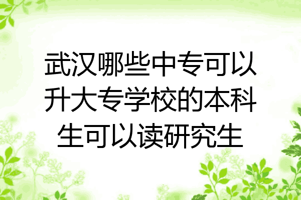 武汉哪些中专可以升大专学校的本科生可以读研究生
