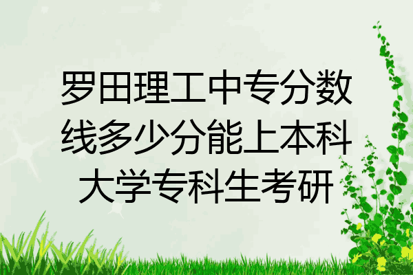 罗田理工中专分数线多少分能上本科大学专科生考研