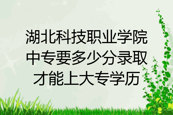 湖北科技职业学院中专要多少分录取才能上大专学历