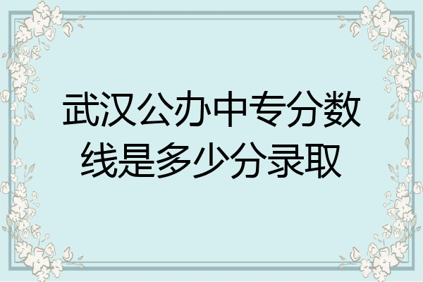 武汉公办中专分数线是多少分录取