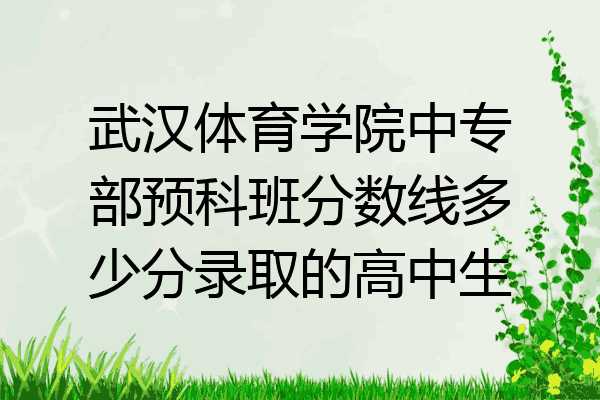 武汉体育学院中专部预科班分数线多少分录取的高中生