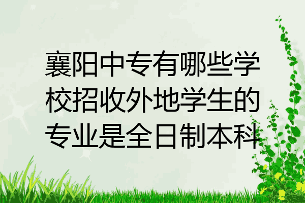 襄阳中专有哪些学校招收外地学生的专业是全日制本科
