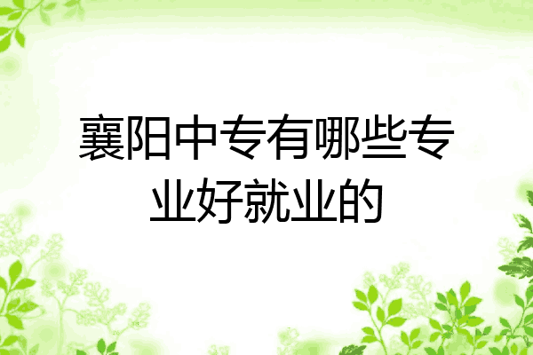 襄阳中专有哪些专业好就业的