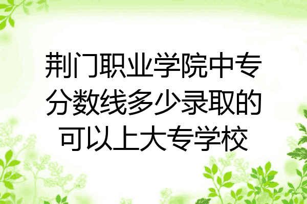 荆门职业学院中专分数线多少录取的可以上大专学校