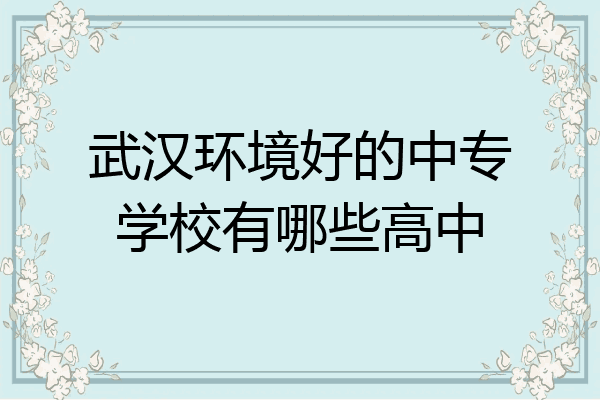 武汉环境好的中专学校有哪些高中