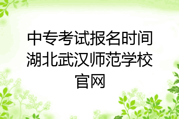 中专考试报名时间湖北武汉师范学校官网