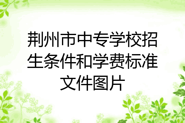 荆州市中专学校招生条件和学费标准文件图片