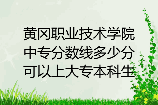 黄冈职业技术学院中专分数线多少分可以上大专本科生