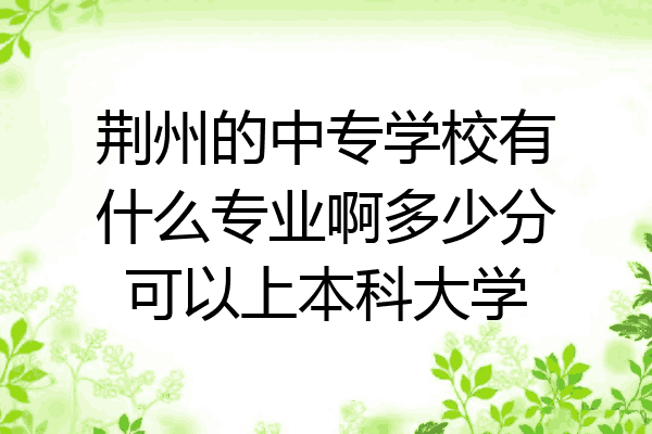 荆州的中专学校有什么专业啊多少分可以上本科大学