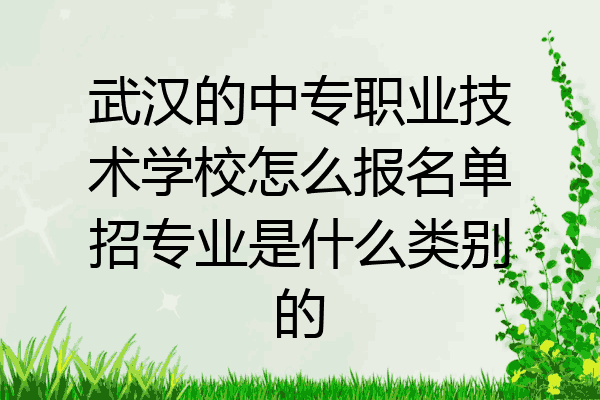 武汉的中专职业技术学校怎么报名单招专业是什么类别的