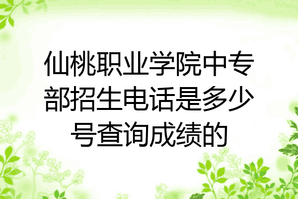 仙桃职业学院中专部招生电话是多少号查询成绩的