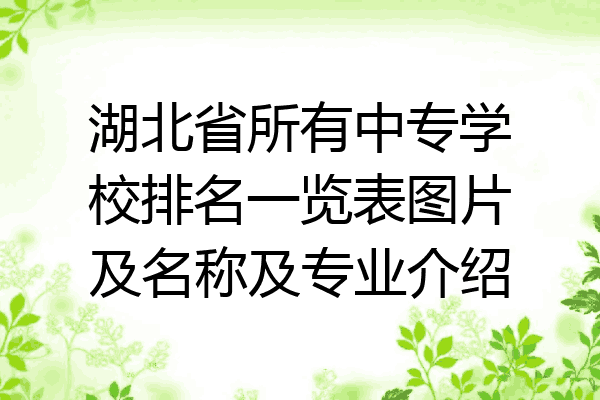 湖北省所有中专学校排名一览表图片及名称及专业介绍