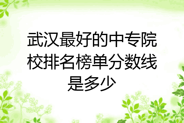 武汉最好的中专院校排名榜单分数线是多少