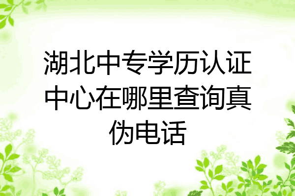 湖北中专学历认证中心在哪里查询真伪电话