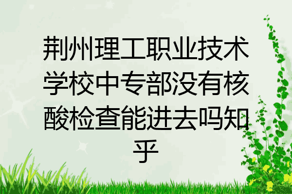 荆州理工职业技术学校中专部没有核酸检查能进去吗知乎