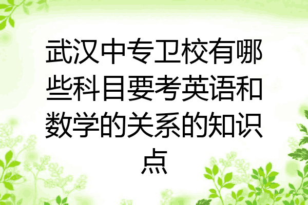 武汉中专卫校有哪些科目要考英语和数学的关系的知识点