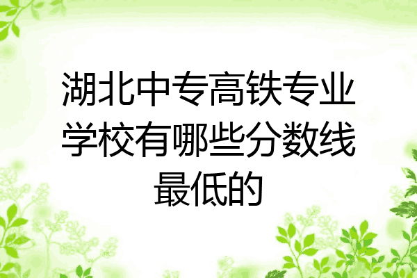 湖北中专高铁专业学校有哪些分数线最低的
