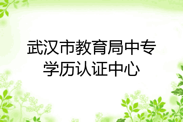 武汉市教育局中专学历认证中心