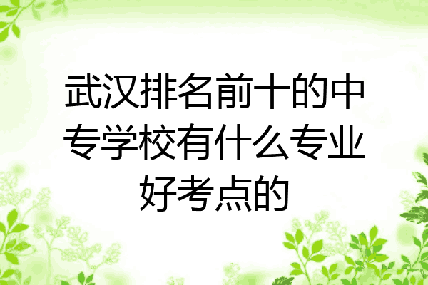 武汉排名前十的中专学校有什么专业好考点的
