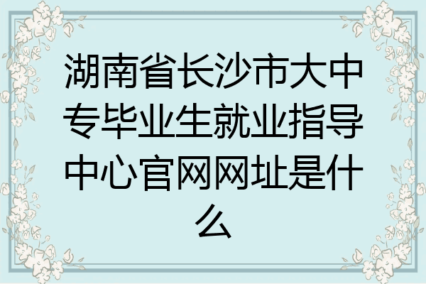 湖南省长沙市大中专毕业生就业指导中心官网网址是什么