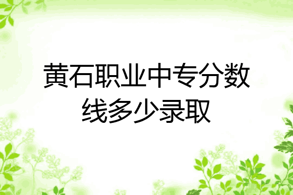 黄石职业中专分数线多少录取