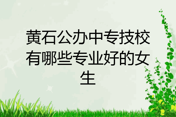 黄石公办中专技校有哪些专业好的女生