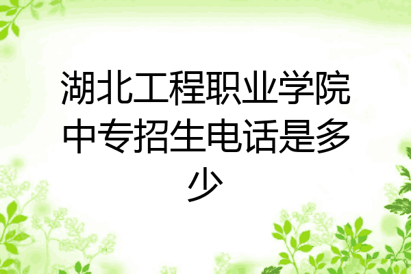 湖北工程职业学院中专招生电话是多少