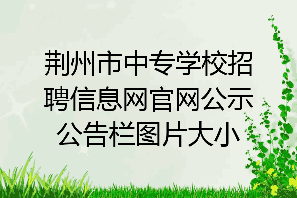 荆州市中专学校招聘信息网官网公示公告栏图片大小