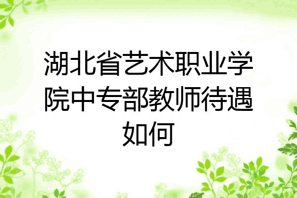 湖北省艺术职业学院中专部教师待遇如何