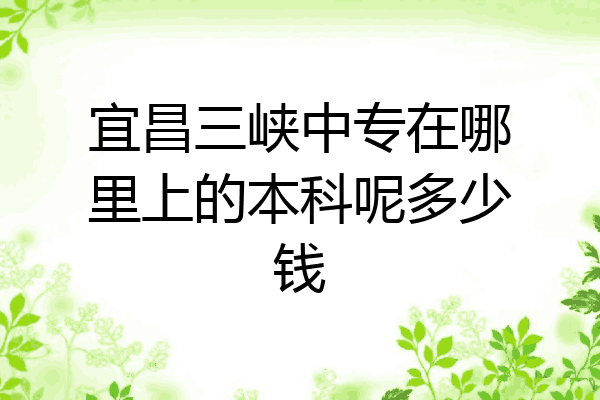 宜昌三峡中专在哪里上的本科呢多少钱