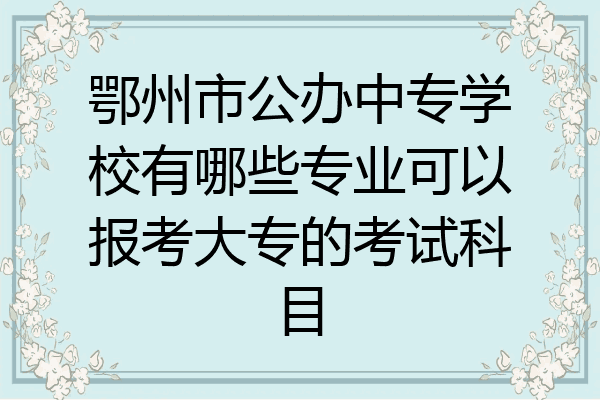 鄂州市公办中专学校有哪些专业可以报考大专的考试科目