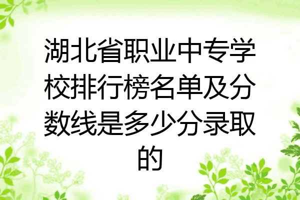 湖北省职业中专学校排行榜名单及分数线是多少分录取的