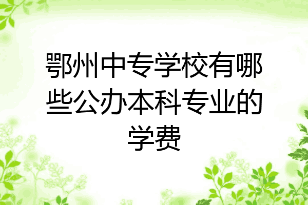 鄂州中专学校有哪些公办本科专业的学费