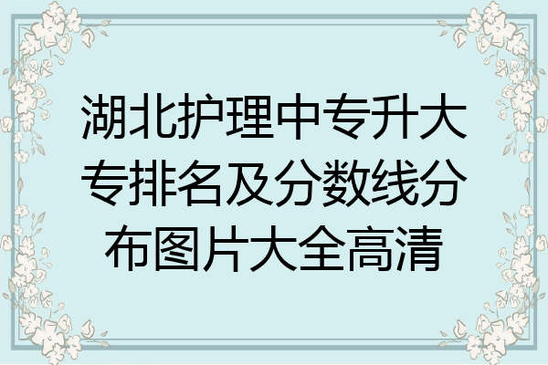 湖北护理中专升大专排名及分数线分布图片大全高清