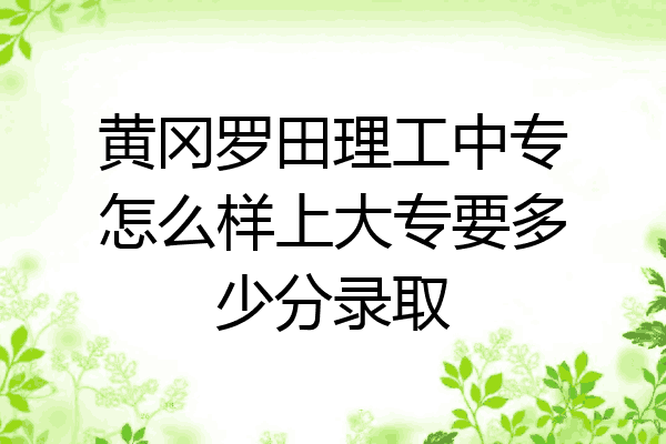 黄冈罗田理工中专怎么样上大专要多少分录取