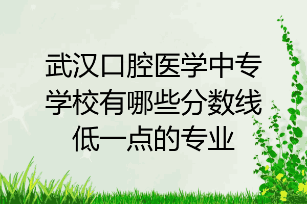 武汉口腔医学中专学校有哪些分数线低一点的专业