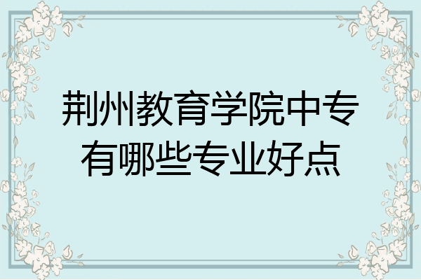 荆州教育学院中专有哪些专业好点